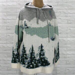 CUPCAKES AND CASHMERE Knit Hoodie Sweater Hooded Oversized Soft Winter 1X